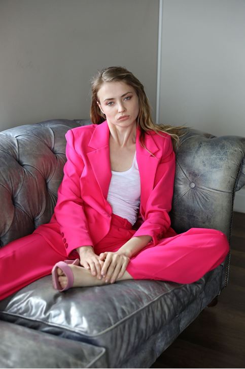 Retro Palazzo Takım-Koyu Fuşya