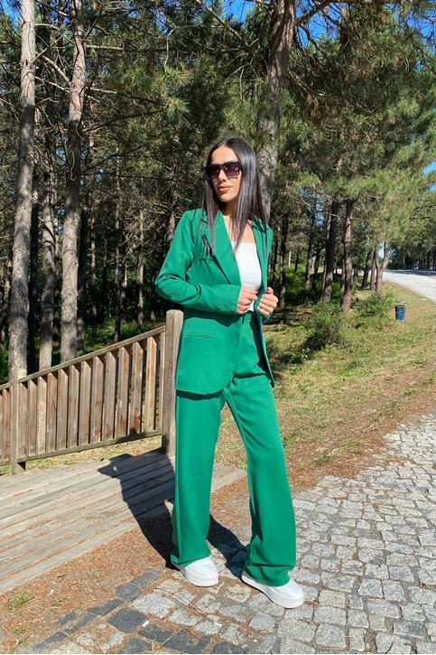 Retro Palazzo Takım-Koyu Yeşil