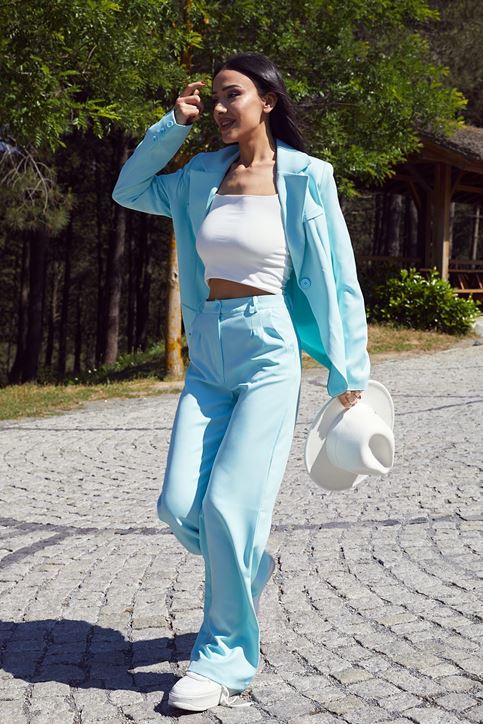 Retro Palazzo Takım-Turkuaz