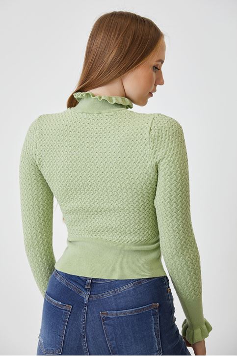 Fırfır Detay Bluz-Mint