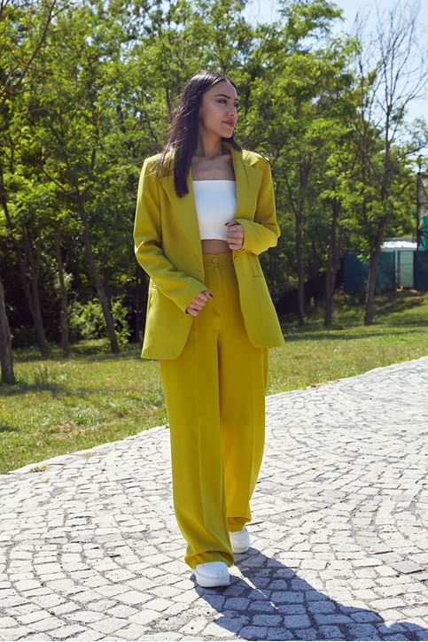 Retro Palazzo Takım-YAĞ YEŞİLİ