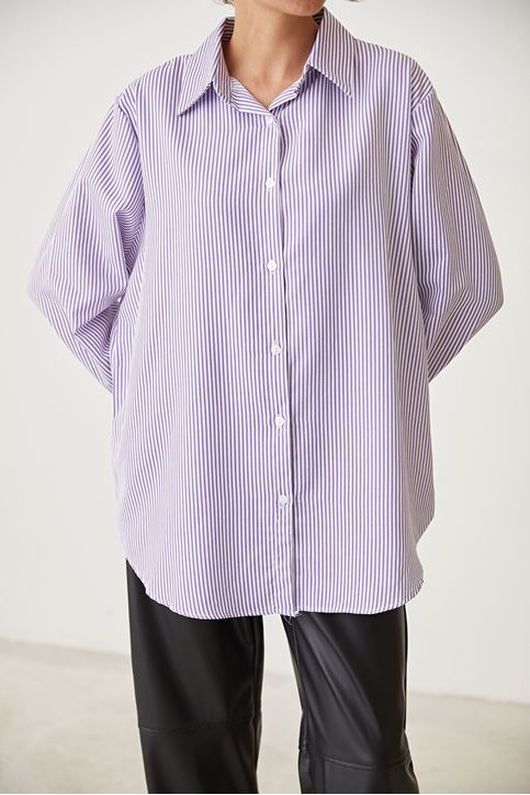 Çizgili Gömlek-Lila