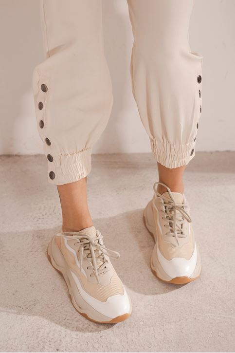 Bağcıklı Spor Ayakkabı-Bej