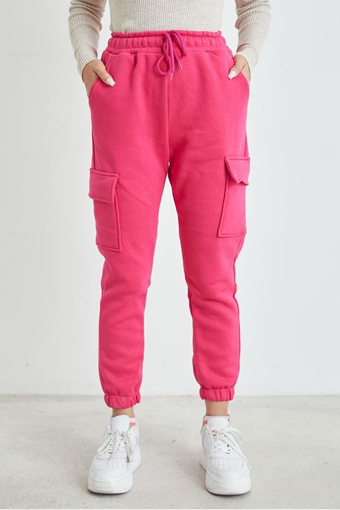 Kargo Cep Eşofman Altı-Fuşya