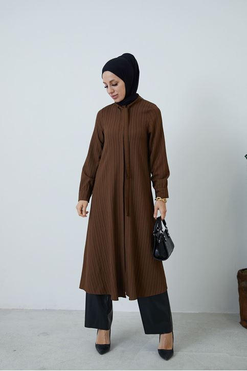 Fularlı Tunik-Kahve