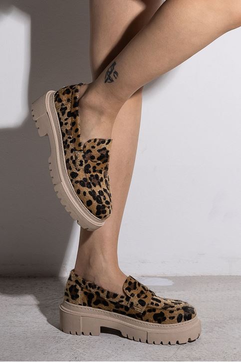 Kalın Taban Ayakkabı-Leopar