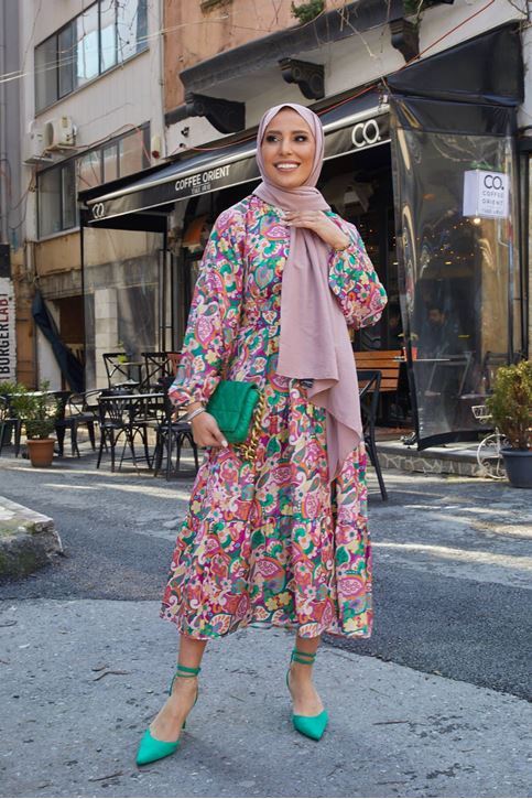 Kuşaklı Elbise-Pembe