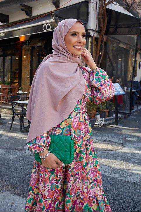 Kuşaklı Elbise-Pembe