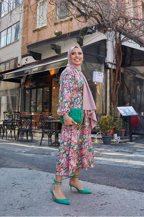 Kuşaklı Elbise-Pembe