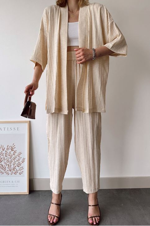 Kimono Takım-Bej