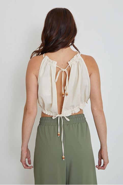 Bağlamalı Bluz-Ekru