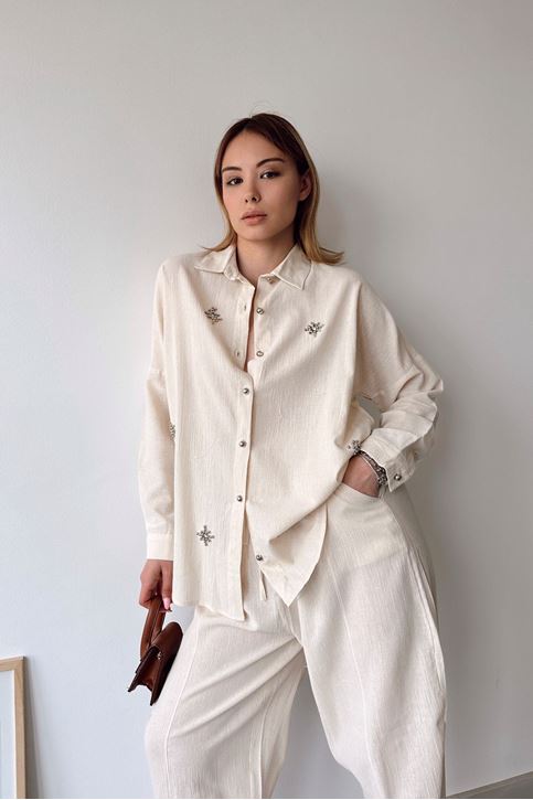 Taşlı Pantolon Takım-Taş