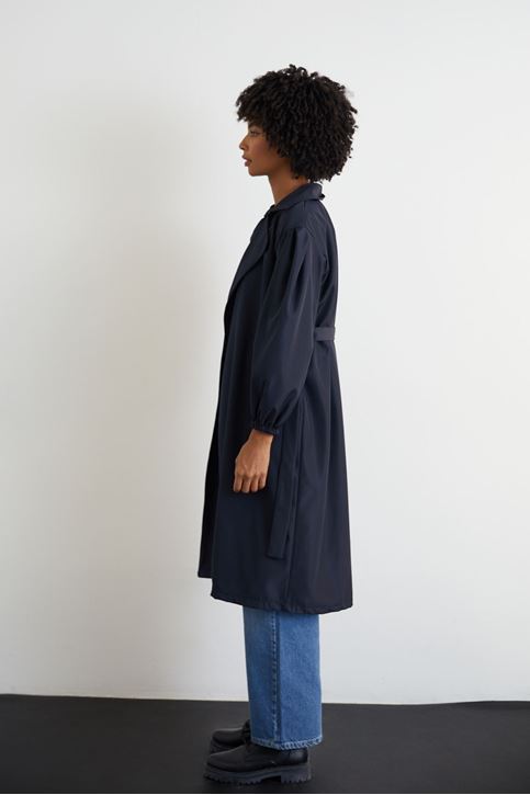 Kuşaklı Trençkot-Lacivert