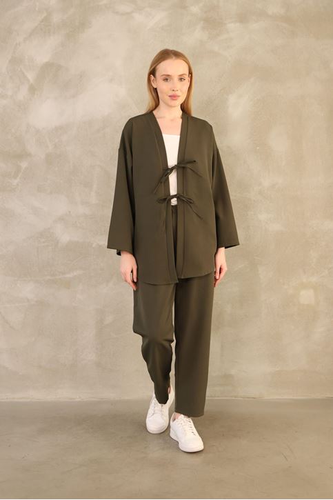 İki  Bağcıklı Pantolonlu Takım-Haki