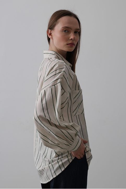 Gömlek - Bej-Yeşil